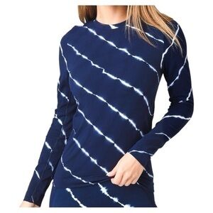 TORY BURCH SPORT Tie-Dye Seamless Long Sleeve Crew Neck Top